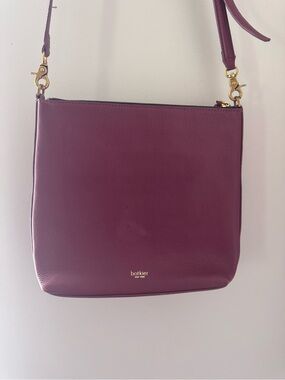Botkier New York Genuine Leather Crossbody Bag Magenta Purple Gold Hardware